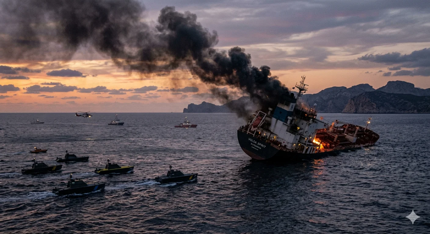 RUSSIA ACCUSES UKRAINME OF DRONE ATTACKS AS GAS TANKER SINKS IN MEDITERRANEAN